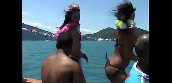  Dozens of Brazilian horny dudes and pretty nasty  gals take part in the special ocean cruise where every hottie can enjoy non-stopping banging action on the board of yacht of Oshun